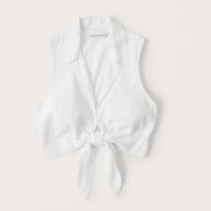 Abercrombie Tie-front Linen Blend Top